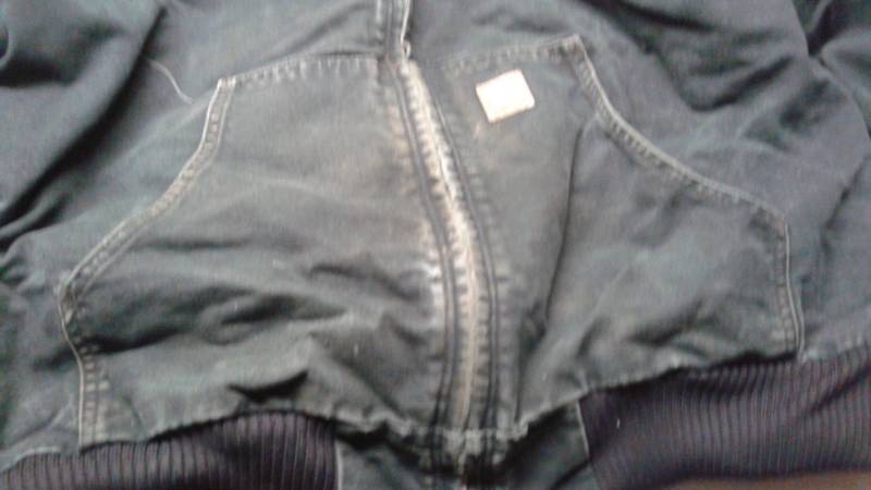 lot 42 image: Carhartt Hooded Work Jacket, Size X-Large, Used, Shows Wear, It Will Cold Again Soon