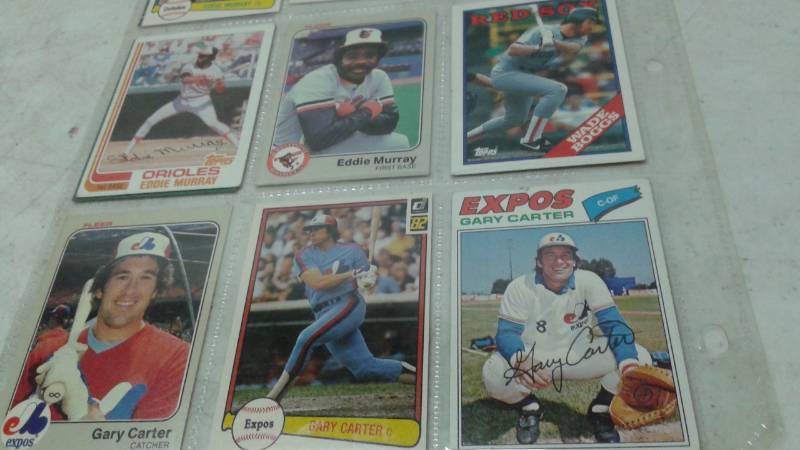 lot 115 image: Page Of Vintage Baseball Cards, Eddie Murray, Gary Carter