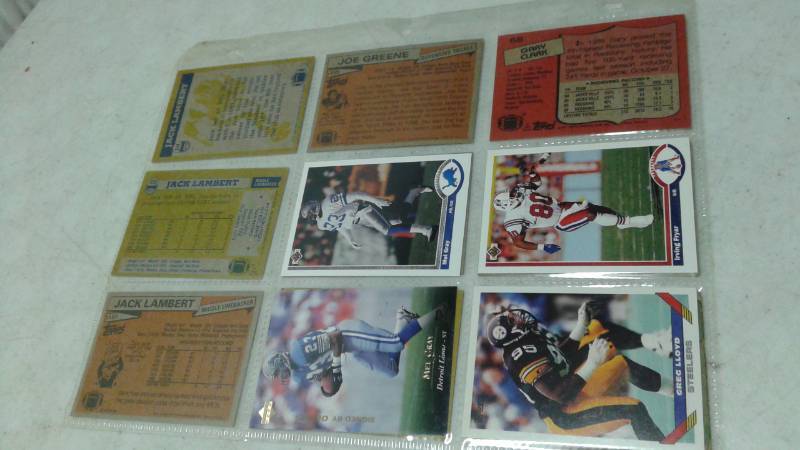 lot 116 image: Page Of Vintage Football Cards, Jack Lambert, Walter Payton