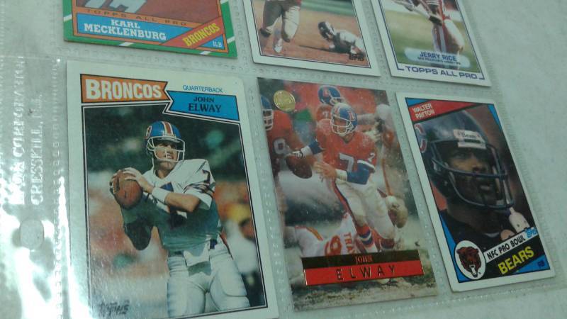 lot 117 image: Page Of Vintage Football Cards, Joe Montana, Jerry Rice