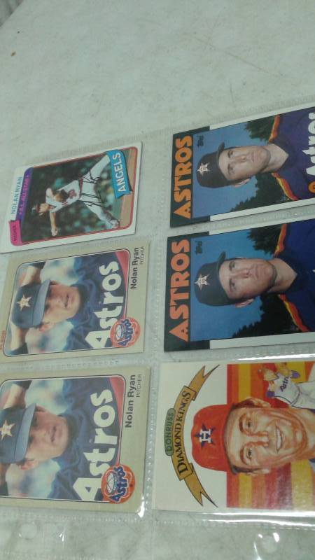 lot 118 image: Page Of Vintage Baseball Cards, Nolan Ryan