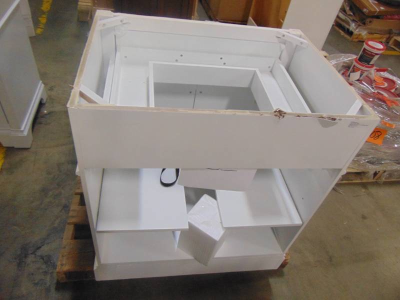 lot 202 image: Home Decorators Collection Melpark 30 in. W x 22 in. D Bath Vanity in White Melpark 30W