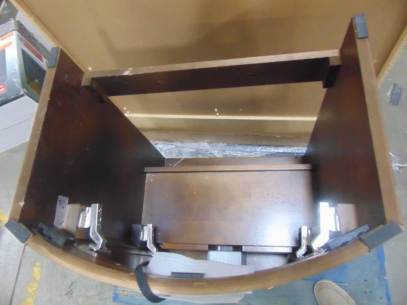 lot 204 image: Style Selections Morecott Chocolate Single Sink Vanity 1142VA-24-220