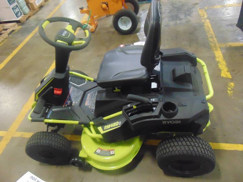 lot 215 image: Ryobi 38 in. Battery Electric Riding Lawn Mower RY48110