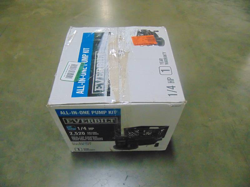 lot 309 image: Everbilt 14 HP Submersible Utility Pump Kit SBA025RP