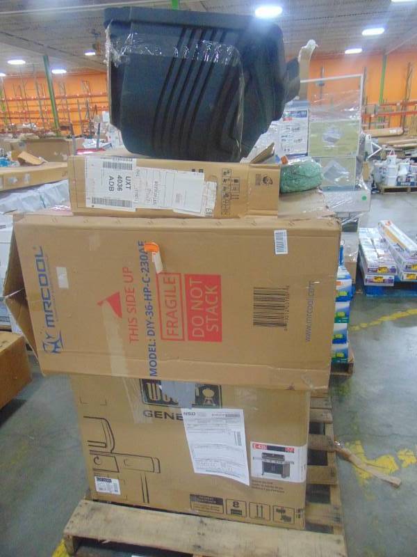 lot 330 image: WHOLESALE MIXED PALLET OF RETURNS - RANGE HOOD, GRILL, TRACTOR ACCESSORY