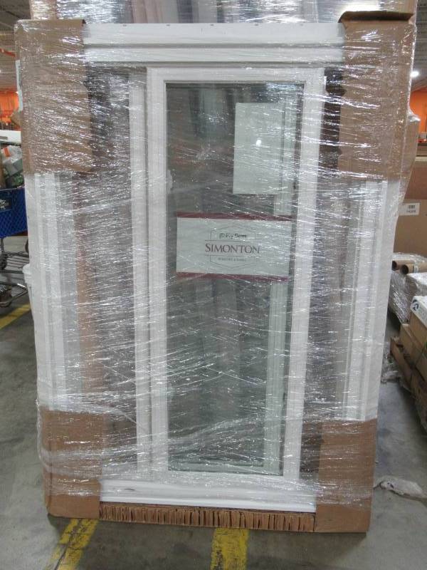 lot 10 image: PLYGEM Simonton Vinyl Tall Double Sliding Window. Both Sashes Open. Double pane Low Argon - Custom