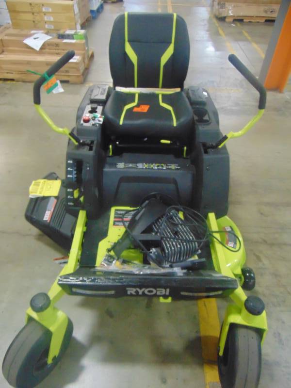 lot 361 image: Ryobi 42 in. 75 Ah Battery Electric Zero Turn Riding Mower RY48ZTR75