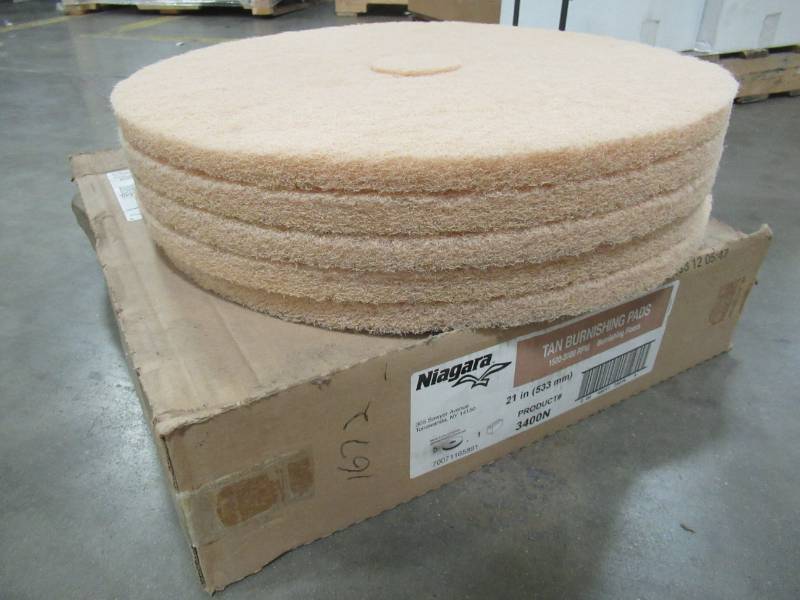 lot 65 image: Niagara 3400N Tan Burnishing Pads, 21, Tan, Case Of 5 Pads