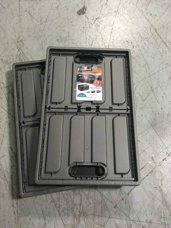 CleverMade Collapsible Storage Crate with Lid Set of 2 Not used