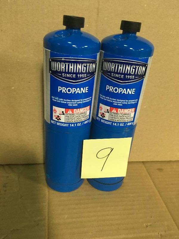 Set of 2 Worthington Cylinders 333670 Fuel Cylinder,Propane,14.1 oz not used