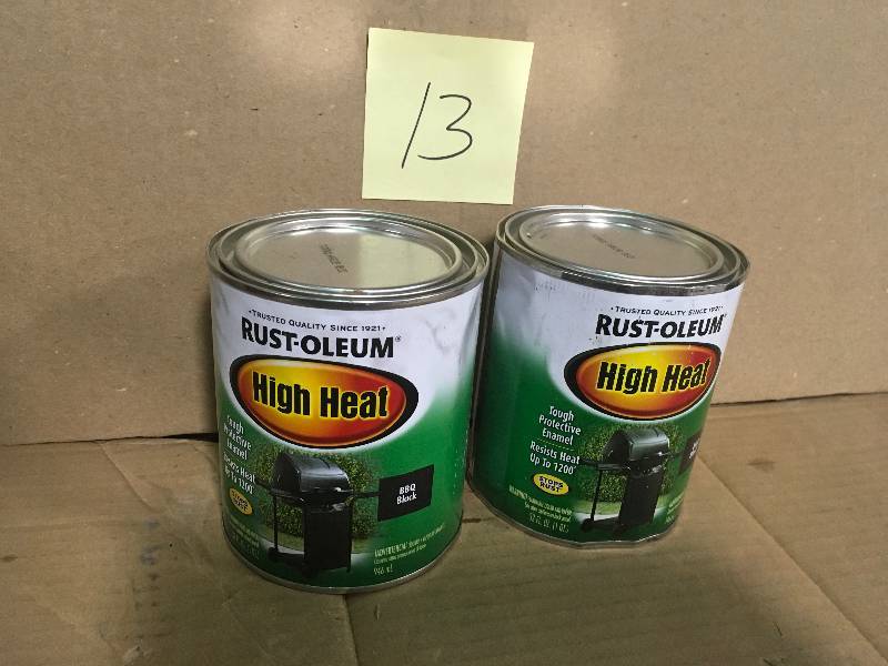 Set of 2 Rust-Oleum Specialty 1 qt. High Heat Satin Bar-B-Que Black Enamel Paint not used
