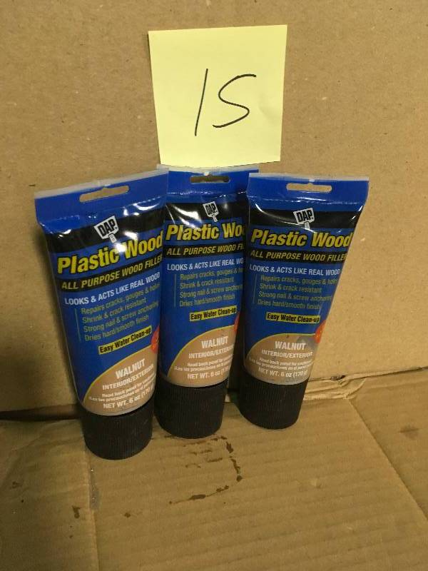 Set of 3 Dap 00584 Plastic Wood Stainable Wood Filler, Walnut, 6 OZ not used