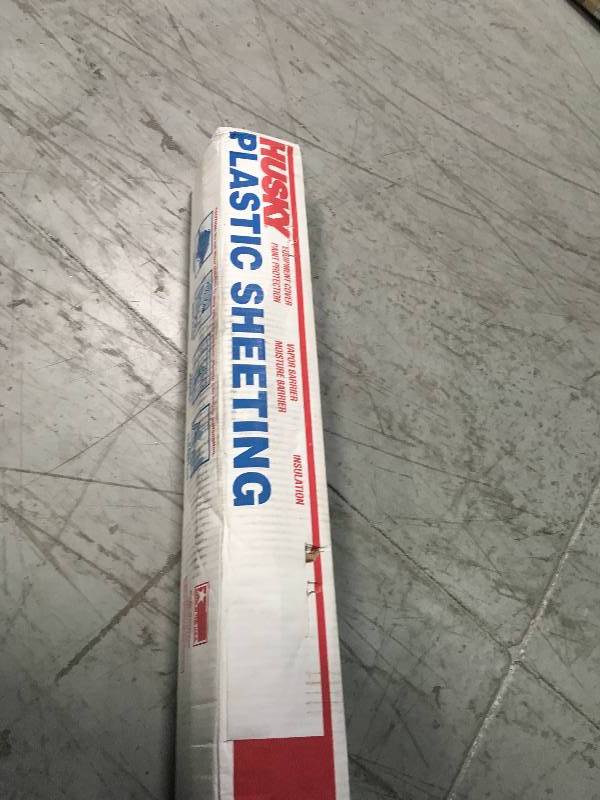 HUSKY 10 ft. x 50 ft. Clear 6 mil Plastic Sheeting not used
