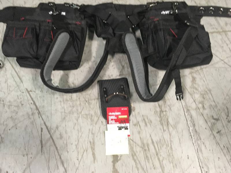 Husky Black Framers Tool Belt with Suspenders in good condition