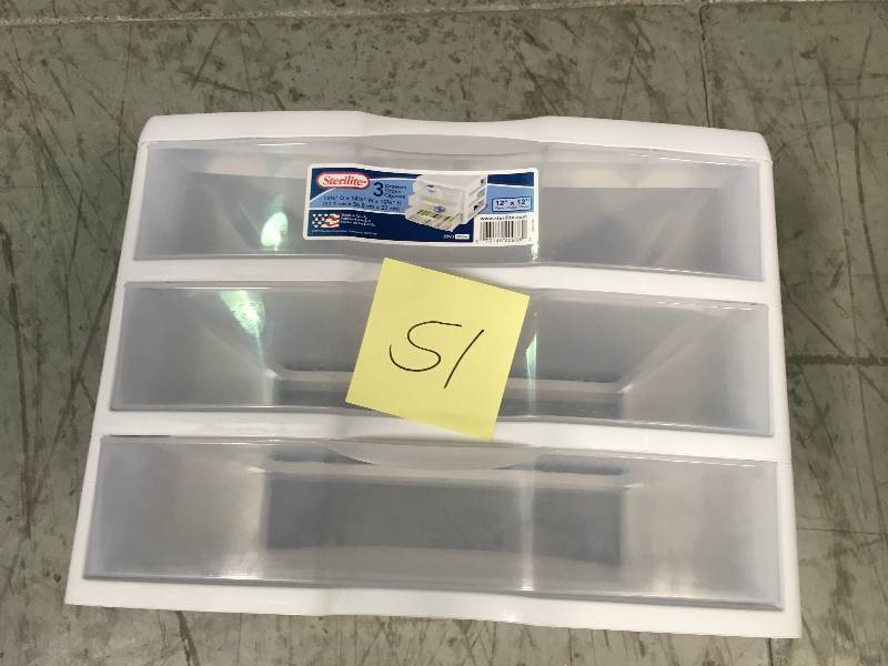 Sterilite 3 Drawer Wide Cart, White in good condition