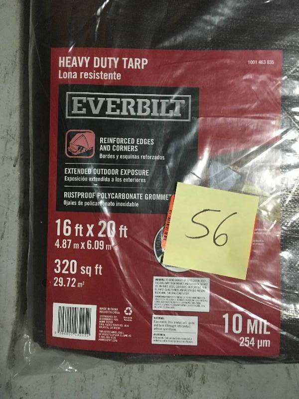 Everbilt 16 ft. x 20 ft. BrownSilver Heavy Duty Tarp in good condition