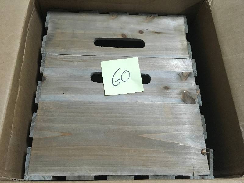 Crate and Pallet Nested Wood Crate Set in Weathered Gray not used