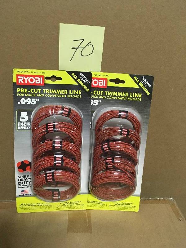 RYOBI 0.095 in. x 16 ft. Pre-Cut Spiral Line (5-Pack) in good condition