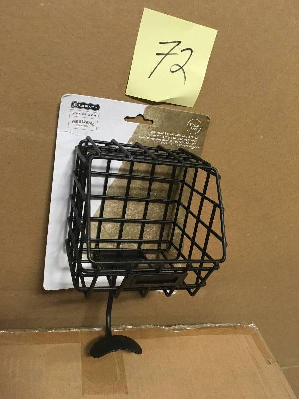 Liberty 6-13 in. Matte Black Industrial Basket with Single Hook in good condition