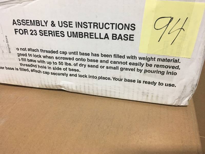 Fiberbuilt Umbrellas Plastic patio base 16 in. Dia x 9 in. oah in black