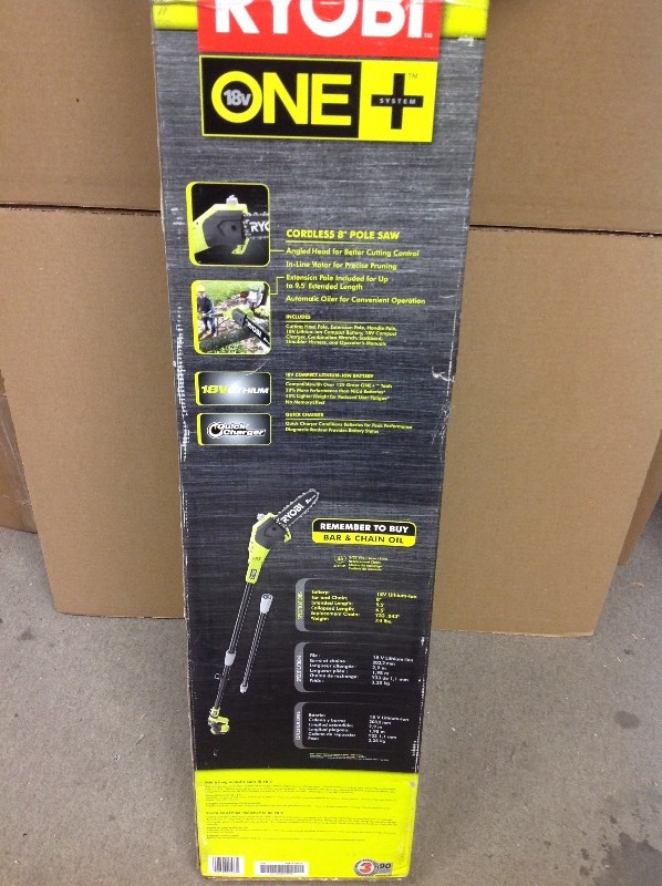 RYOBI ONE 8 in. 18-Volt Lithium-Ion Cordless Pole Saw  Battery and Charger are not include in good conditions