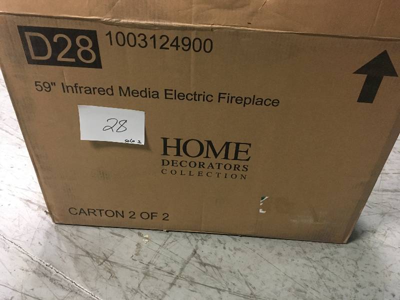 lot 28 image: Home Decorators Collection Edenfield 59 in. Freestanding Infrared Electric Fireplace Insert only  not used