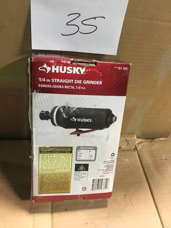 lot 35 image: H4220 Husky 14 In. Straight Die Grinder 761 305 in good condition