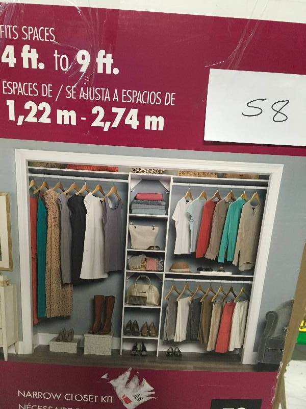 lot 58 image: CLOSETMAID FITS SPACES 4FT TO 9FT not used