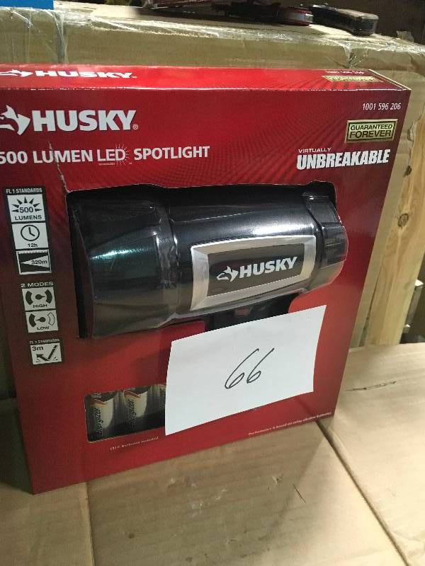 lot 66 image: Husky 500 Lumen CREE LED Long Range Handheld Spotlight Virtually Unbreakable not used