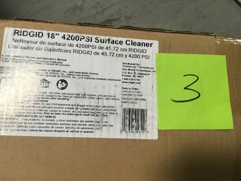 RIDGID Professional 18 in. 4200 PSI Quick Connect Surface Cleaner for Gas Pressure Washers in good condition