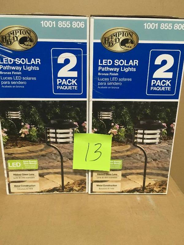 Hampton Bay Solar Bronze Outdoor Integrated LED New Age Pagoda Landscape Path Light (2-Pack) not used