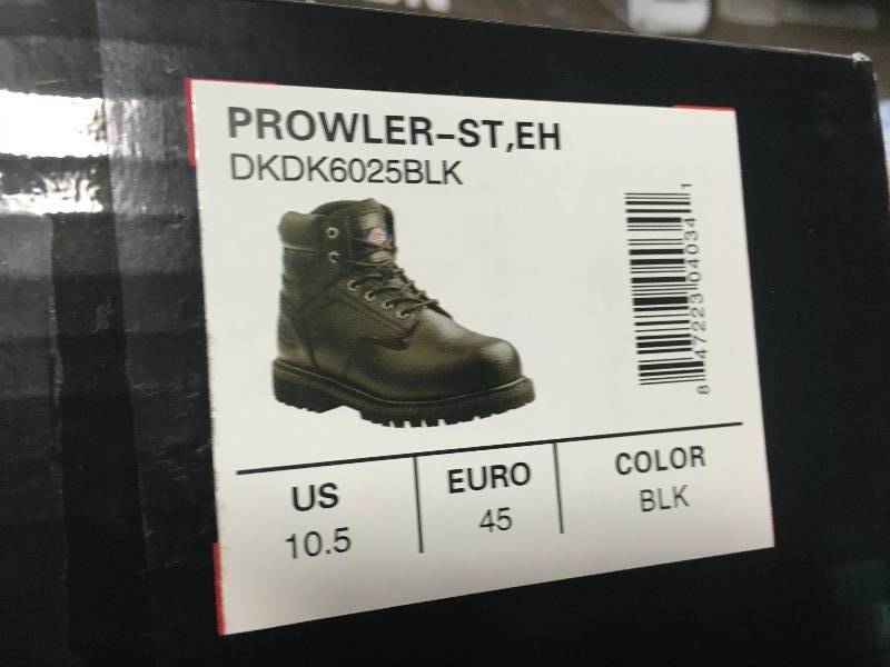 Dickies Prowler Men Size 10.5 Black Leather Steel Toe Work Boot not used