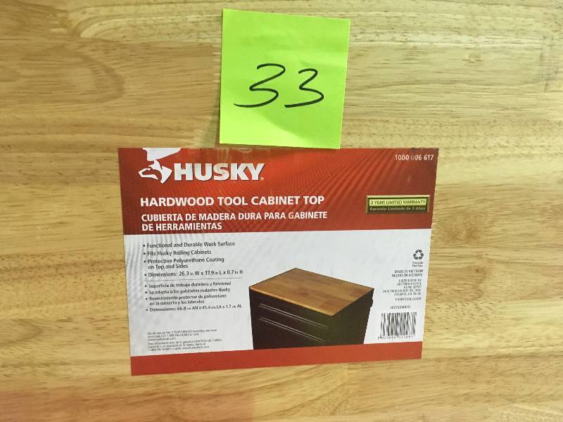 Husky 27 in. Hardwood Tool Cabinet Top for Rolling Cabinet in good condition