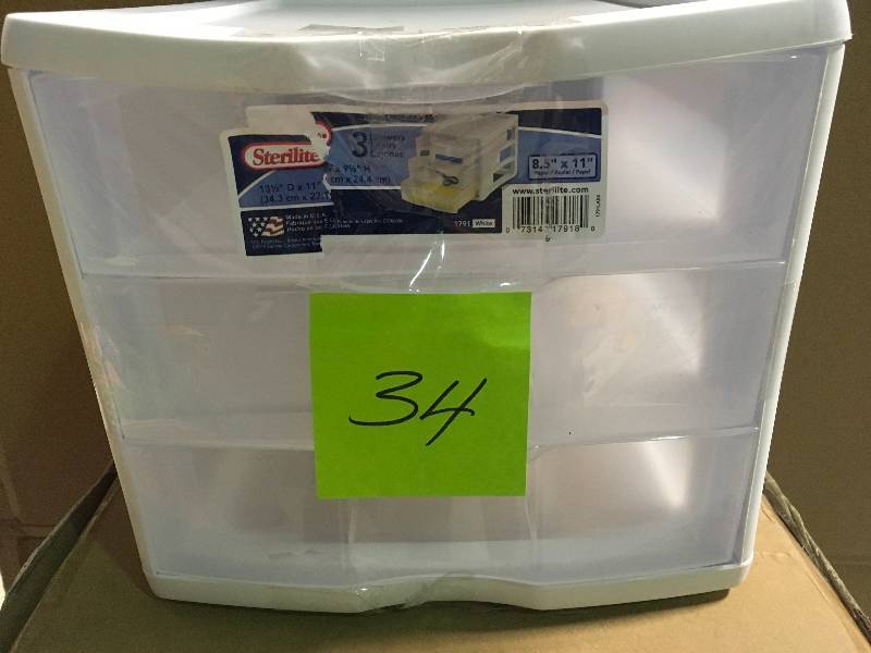 Sterilite Clearview 3-Compartment Plastic Drawer Unit in good condition