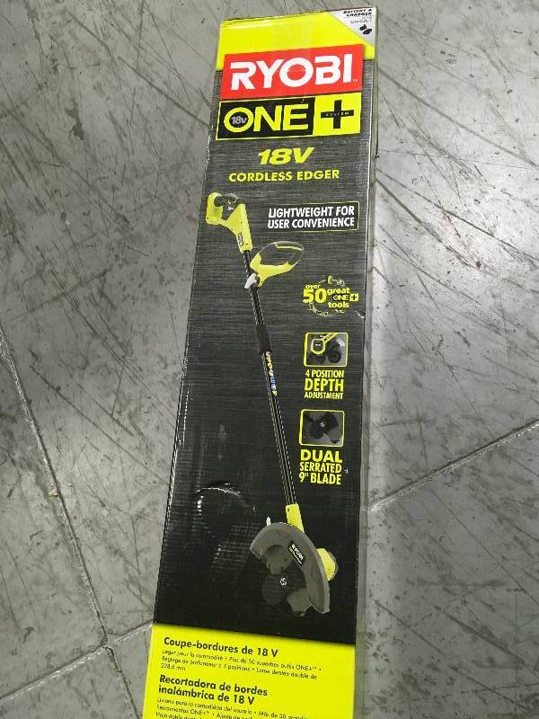 RYOBI ONE 9 in. 18-Volt Lithium-Ion Cordless Edger - Battery and Charger Not Included  in good condition