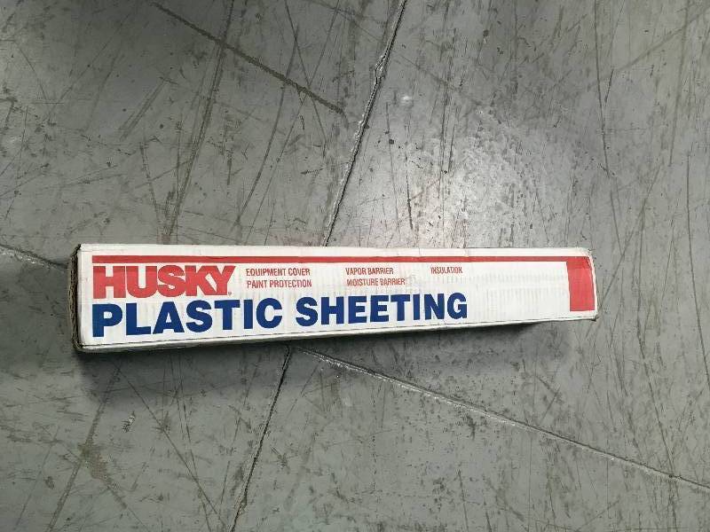 HUSKY 10 ft. x 50 ft. Clear 6 mil Plastic Sheeting not used