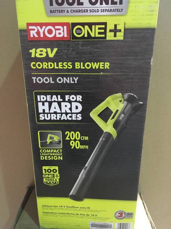 RYOBI ONE 90 MPH 200 CFM 18-Volt Lithium-Ion Cordless Leaf Blower - Battery and Charger Not Included in good condition