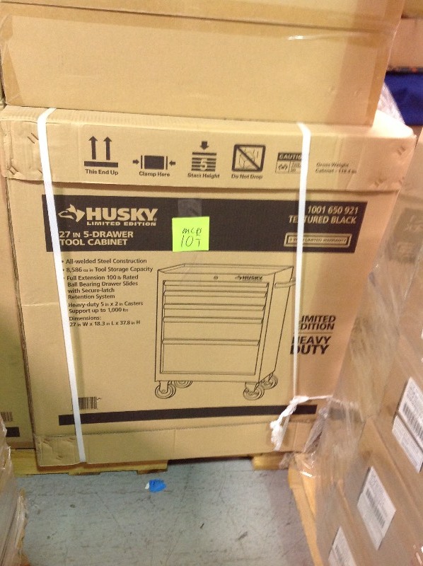 Husky 27 in. 5-Drawer Tool Cabinet, Textured Black not used