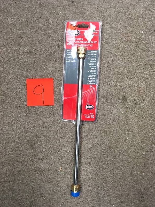 lot 9 image: Simpson 3,400 Max PSI Universal 16 in. Spray Wand with Quick Connect Plug not used