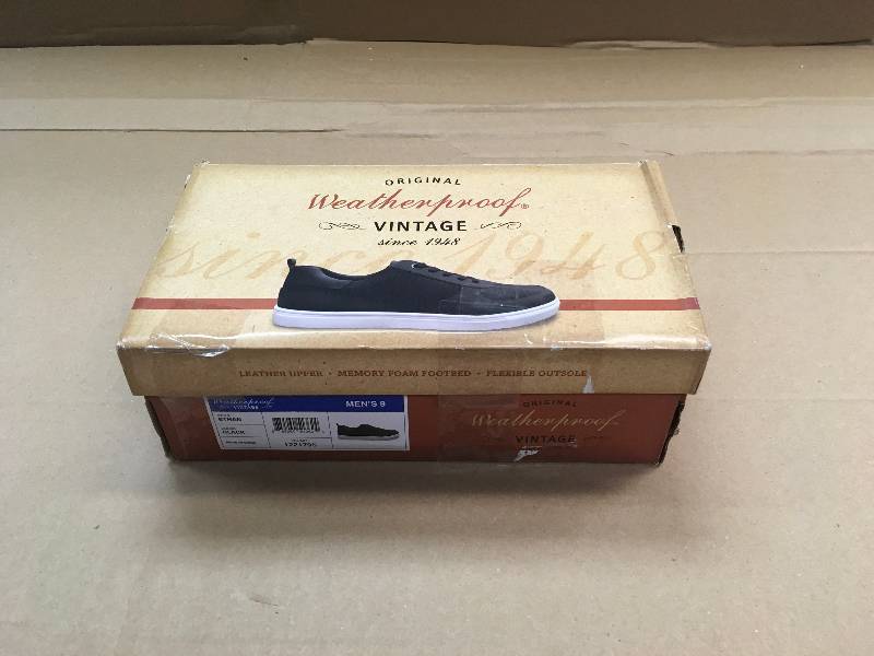 lot 30 image: Mens WEATHERPROOF Vintage ETHAN Black Leather Lace Size 9 Memory Foam not used