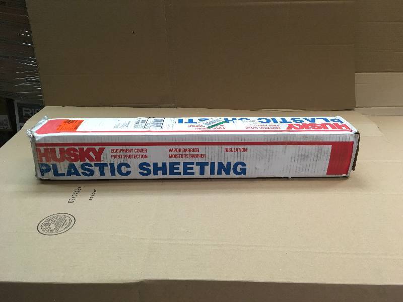 lot 31 image: HUSKY 20 ft. x 100 ft. White 6 mil Plastic Sheeting not used