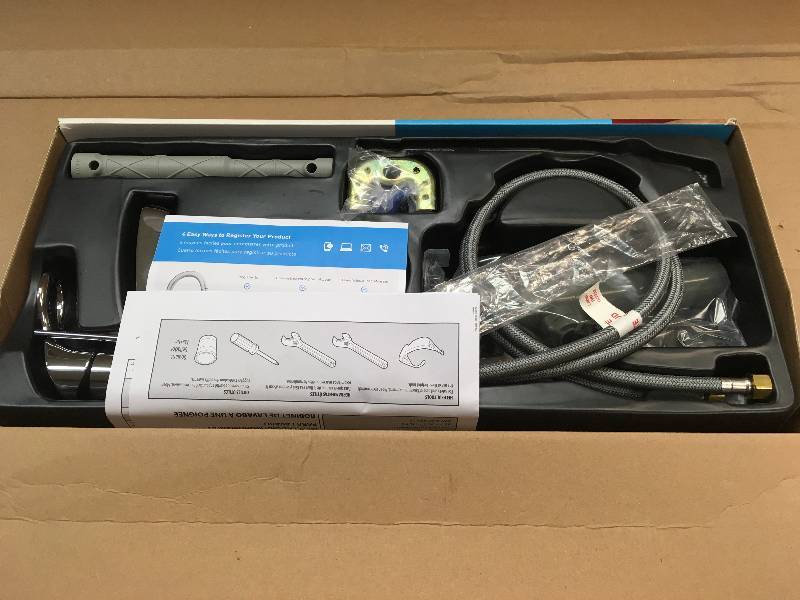lot 41 image: MOEN Kleo Single Hole Single-Handle Mid-Arc Bathroom Faucet in Chrome in good condition