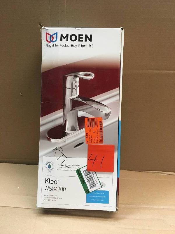 Moen Kleo Single Hole Single Handle Mid Arc Bathroom Faucet In