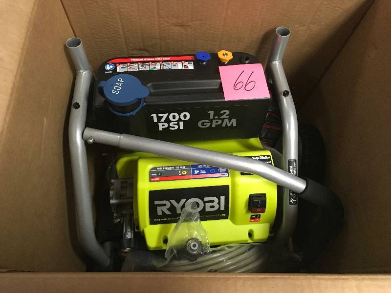lot 66 image: RYOBI 1,700 psi 1.2 GPM Reconditioned Electric Pressure Washer in good condition