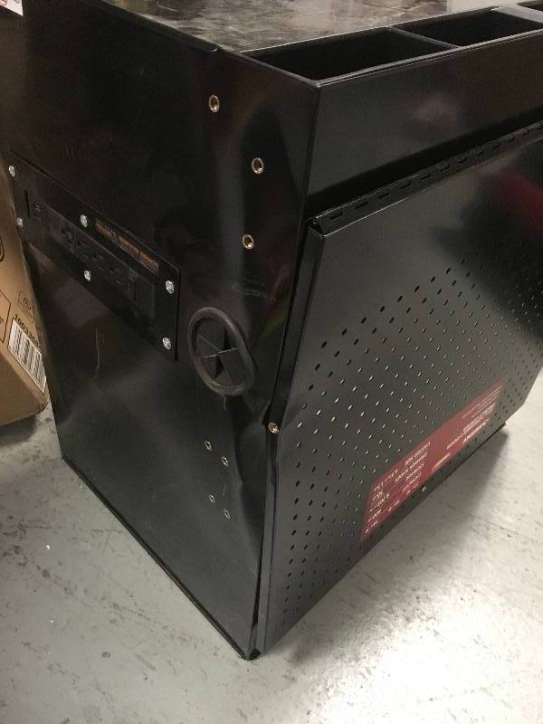 lot 73 image: Husky 27 in. W x 19 in. D 1-Drawer 2-Door Tool Chest Rolling Cabinet with Flip-up Pegboard in Black damaged see pictures