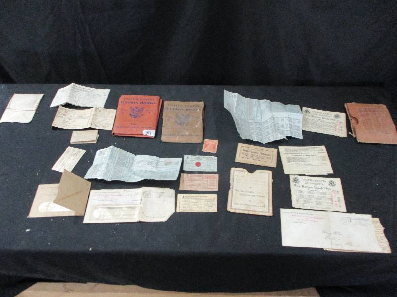 lot 120 image: Old War  Ration Books