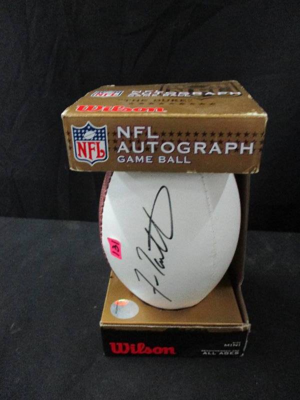 lot 131 image: Signed Wilson Football Signed by Fran Tarkenton
