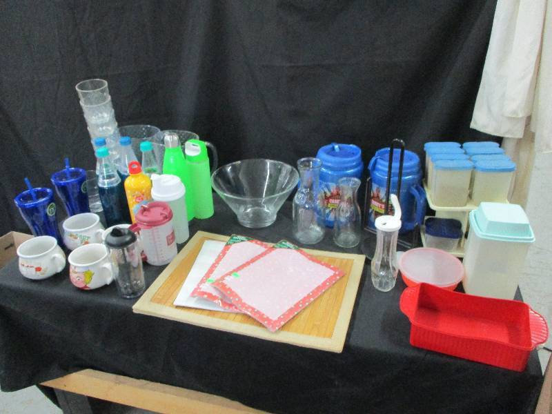 lot 144 image: Cups, Pitchers, Tupperware, Bowls and More