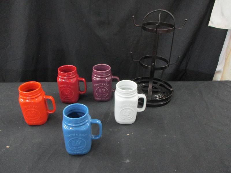 lot 146 image: Cute Jar Cups and Holder